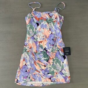 Lulu's Pastel Floral Spaghetti Strap Dress